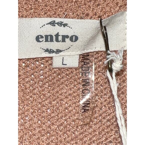 NWT Entro Sweater Tank Lace Up Khaki Tan L - Picture 3 of 7